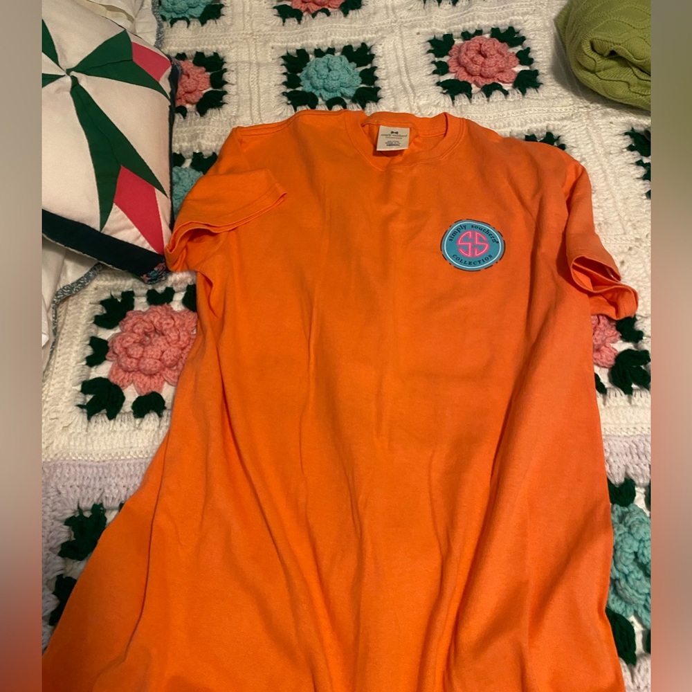 Orange simply southern T-Shirt with Blue Logo